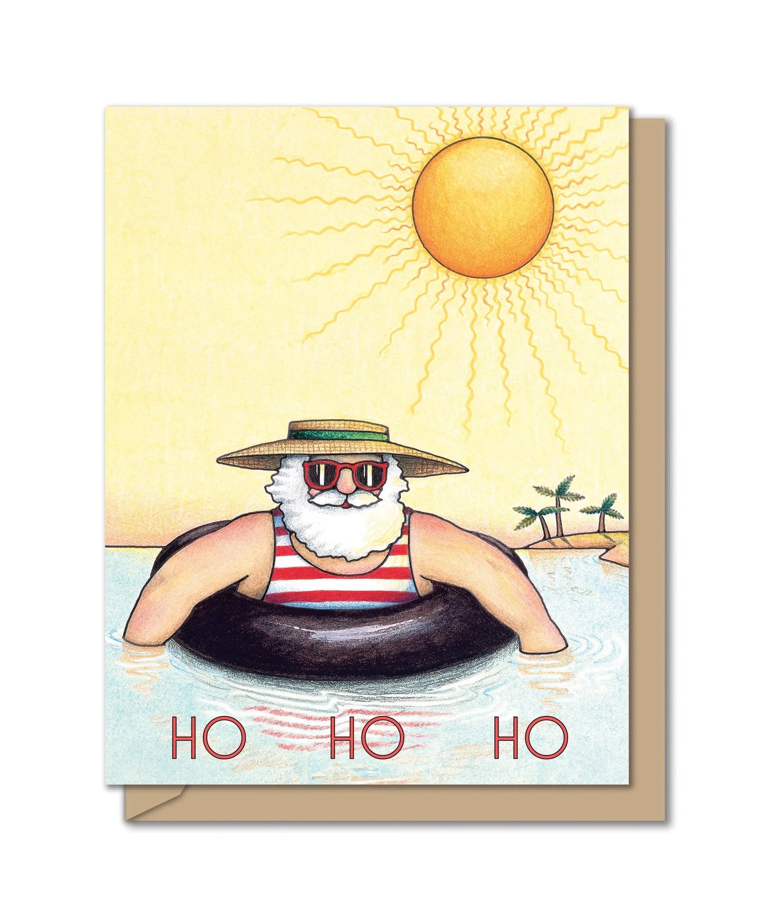 Sunburned Santa Greeting Card