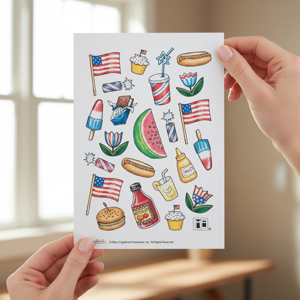 Patriotic Summer Sticker Sheet