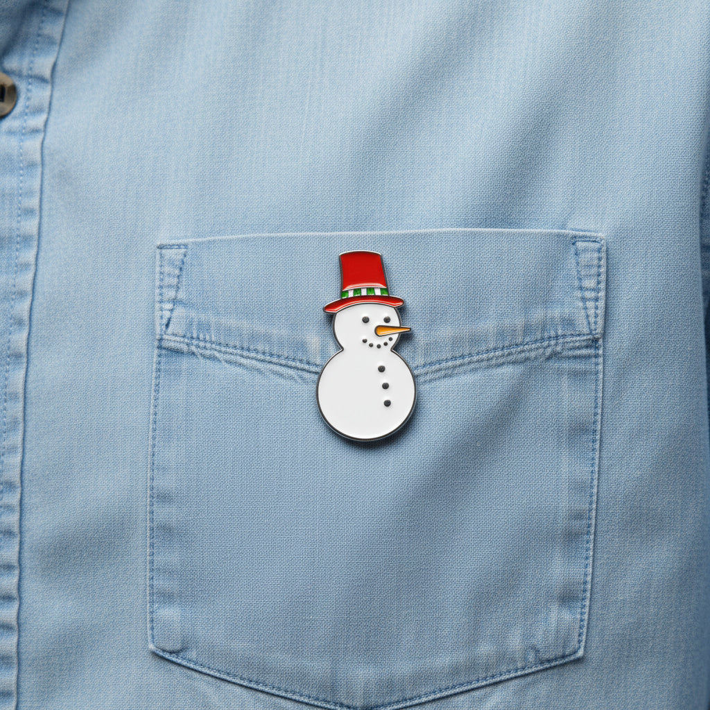 Snowman Enamel Art Pin