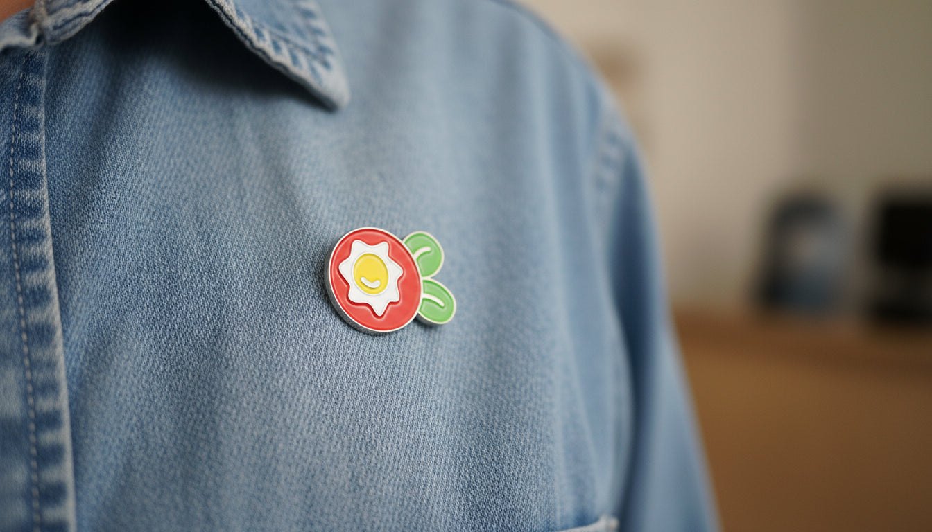 Fried Egg Flower Enamel Art Pin