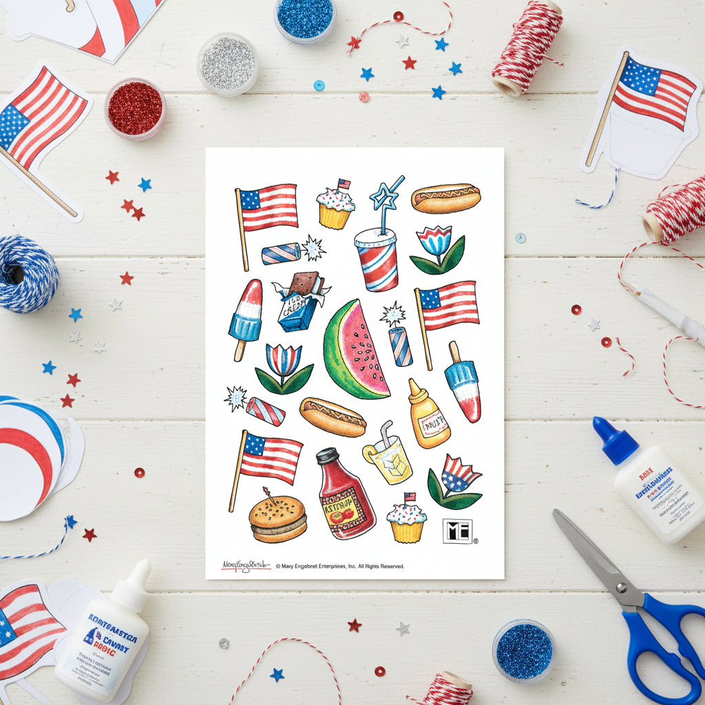 Patriotic Summer Sticker Sheet