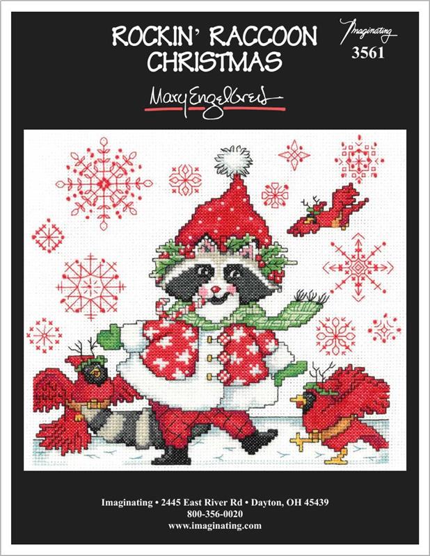 Rockin' Raccoon Christmas Counted Cross Stitch Kit