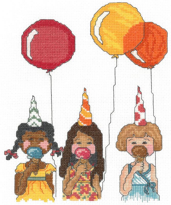 Ice Cream Cone Girls Counted Cross Stitch Leaflet