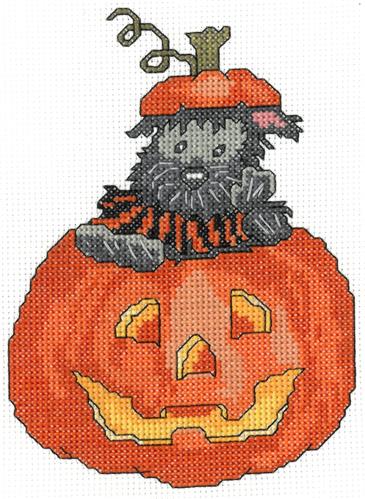 Scottie Pumpkin Counted Cross Stitch Kit