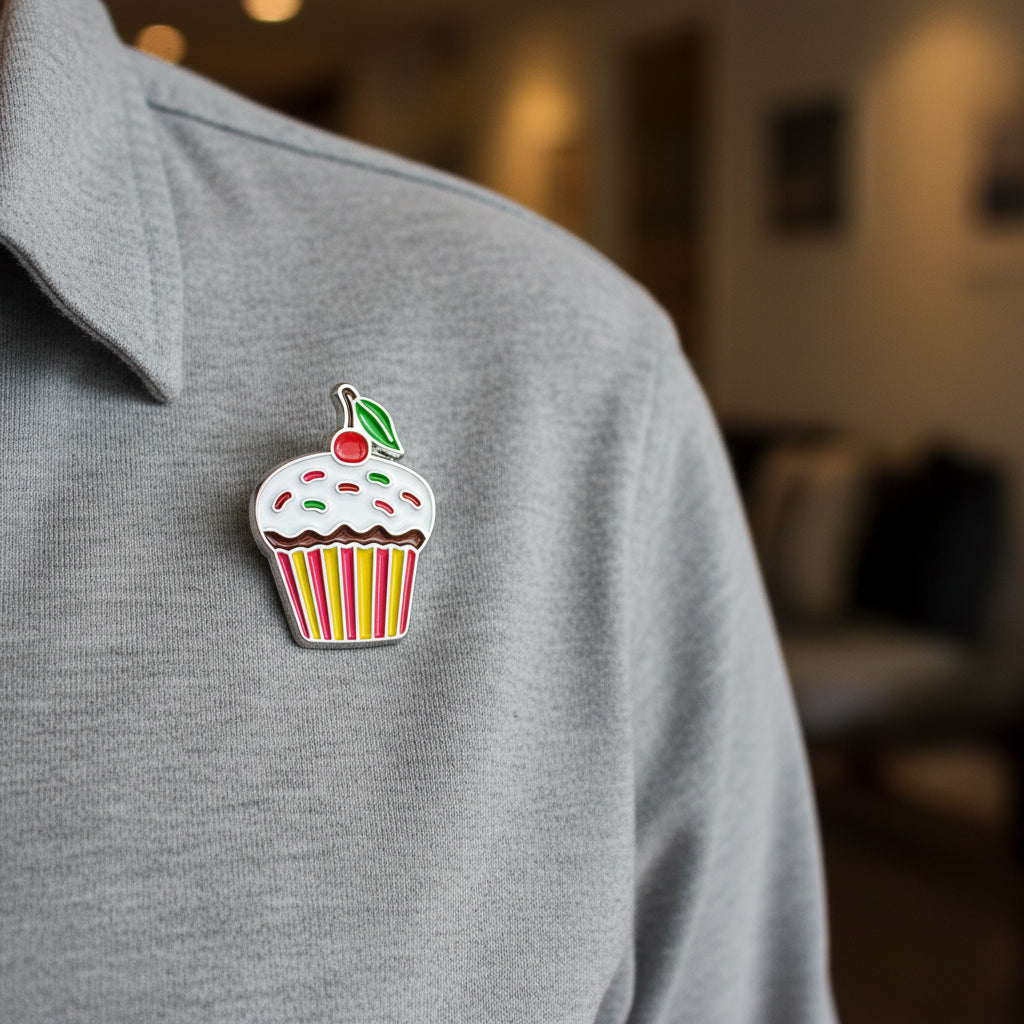 Cupcake Enamel Art Pin