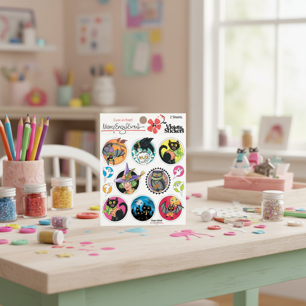 Mary's Halloween Caps Sticker Sheet