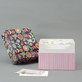 Floral Greeting Card Organizer Box and Labels