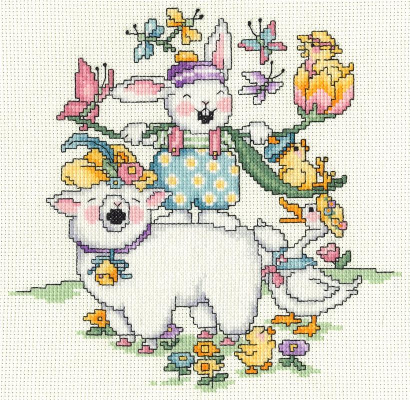 easter-menagerie-counted-cross-stitch-kit-mary-engelbreit-store for Free Printable Easter Cross Stitch Patterns Easter Menagerie Counted Cross Stitch Kit | Mary Engelbreit Store for Free Printable Easter Cross Stitch Patterns