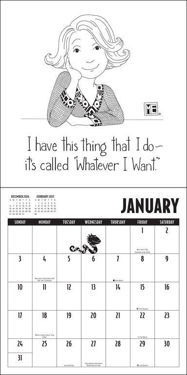 2027 EngelDark Wall Calendar