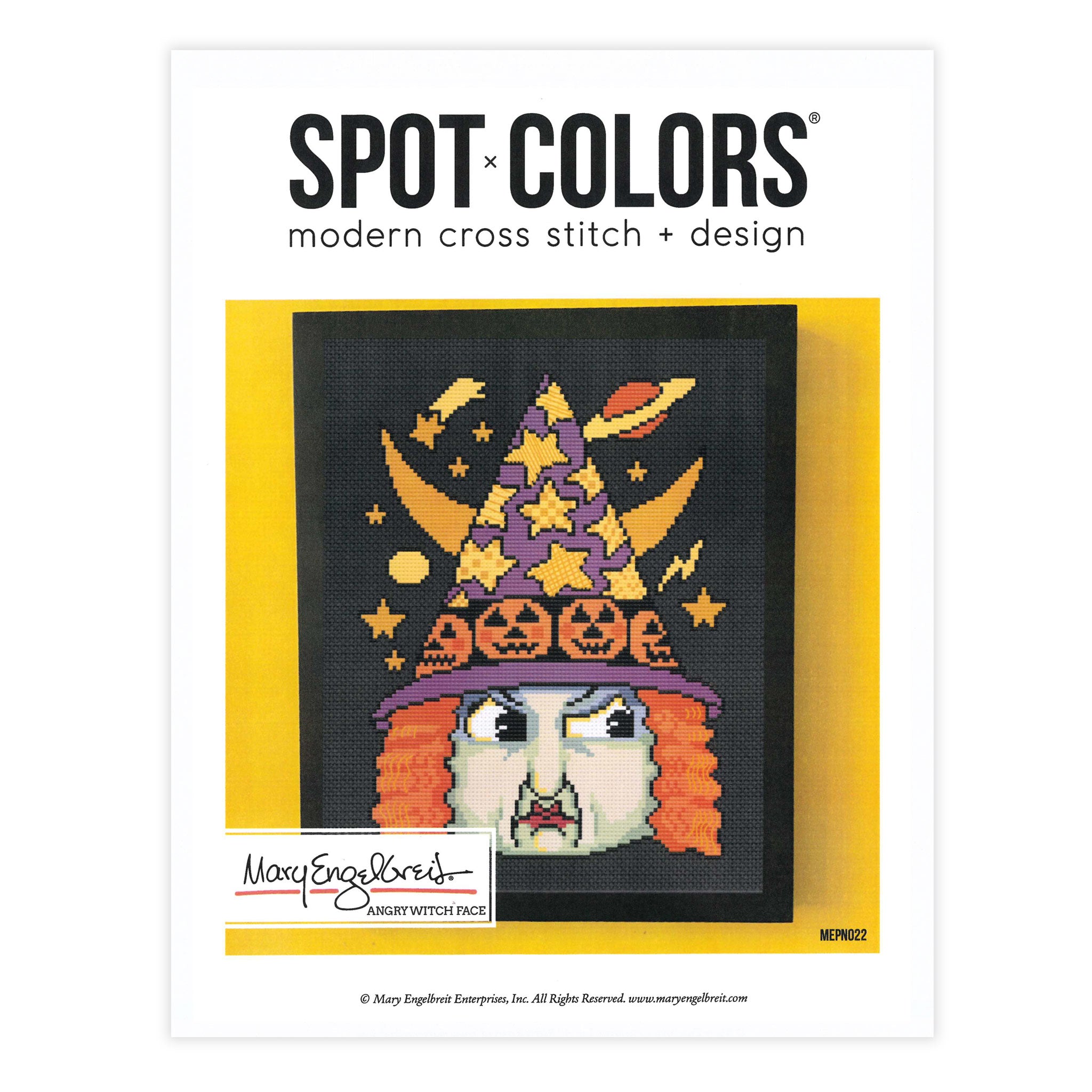 Angry Witch Face Counted Cross Stitch Leaflet