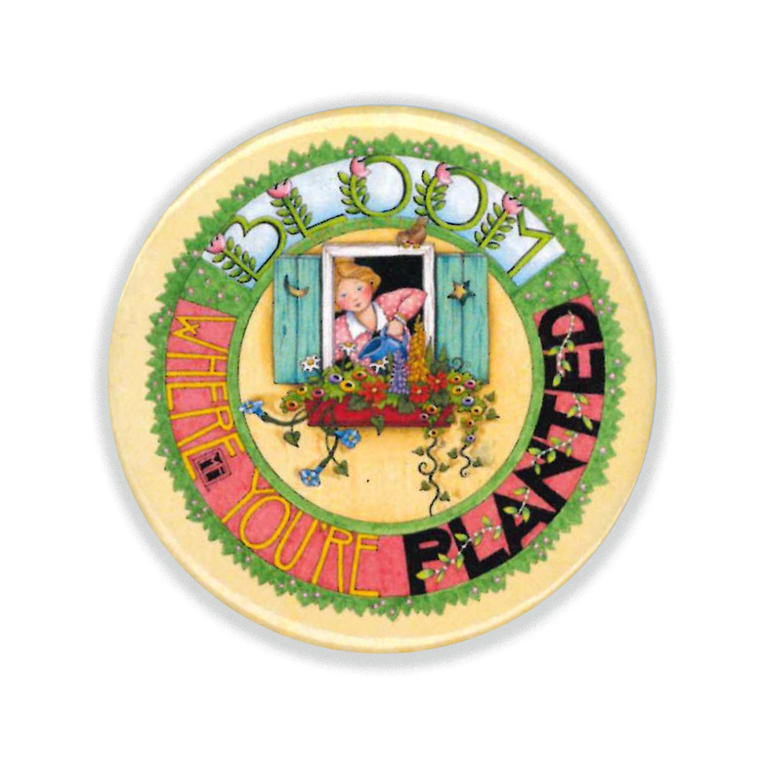 Bloom Where You're Planted Button Pin