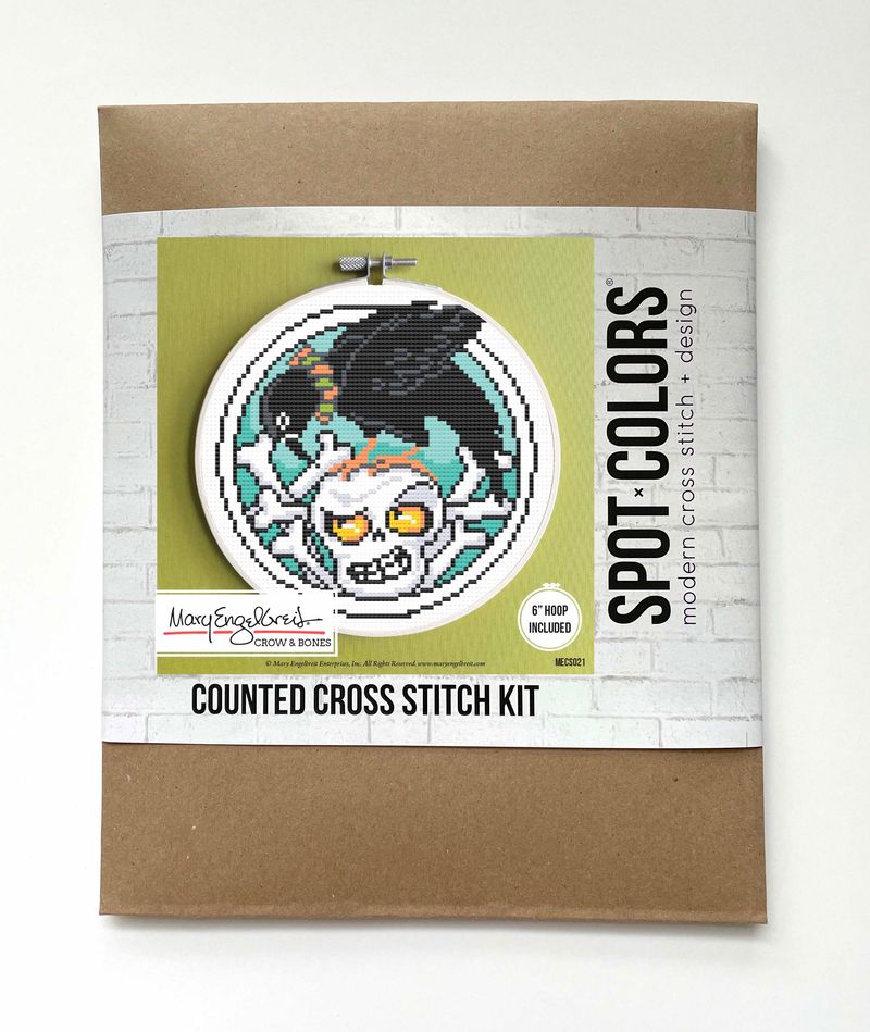 Crow & Bones Counted Cross Stitch Kit
