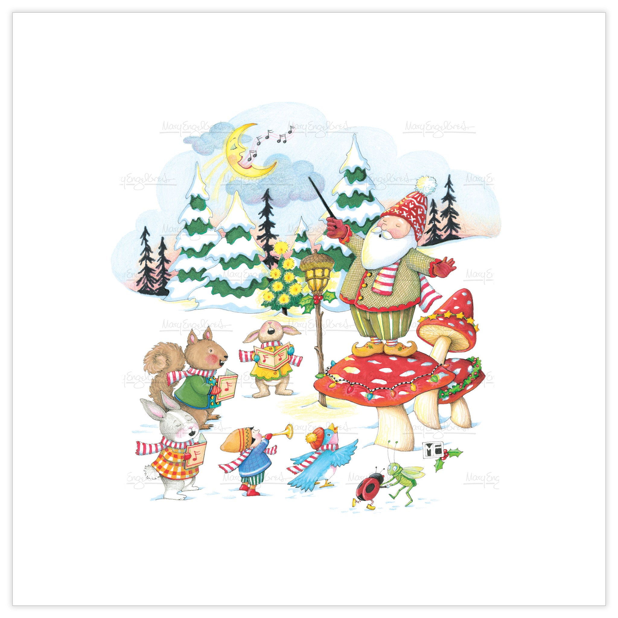 Caroling Critters Fine Art Print