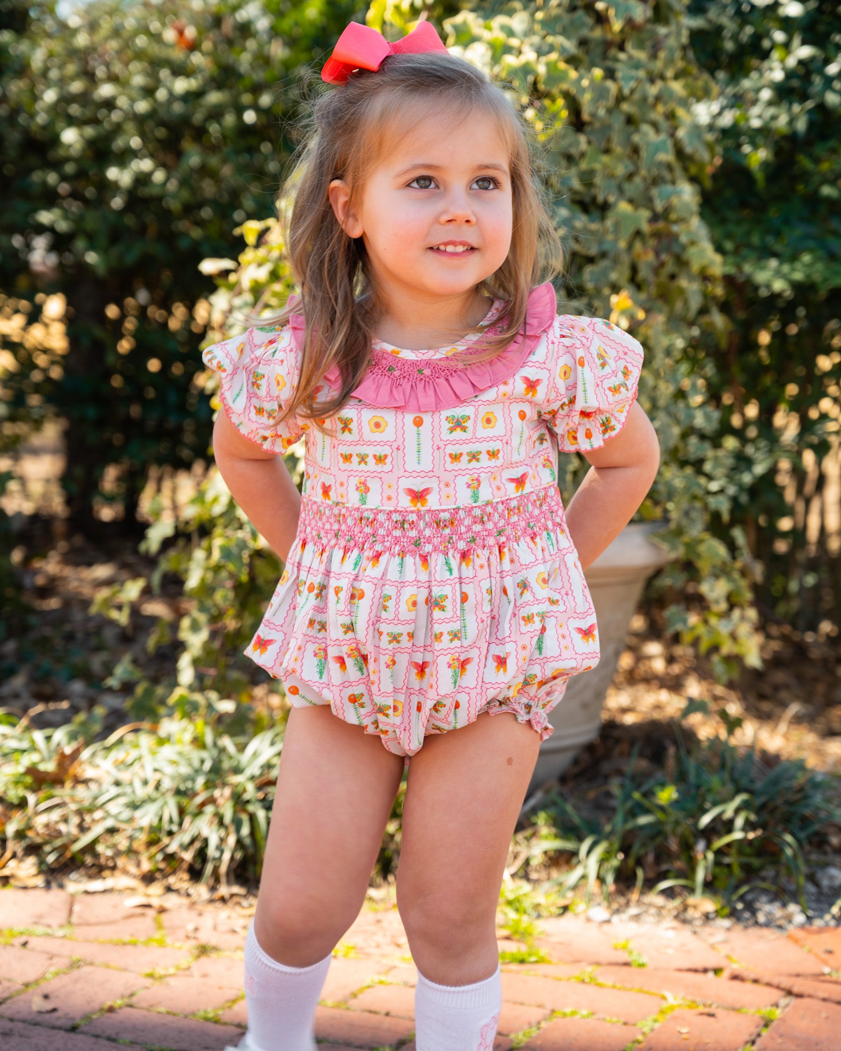 Butterfly Garden Smocked Jenny Bubble