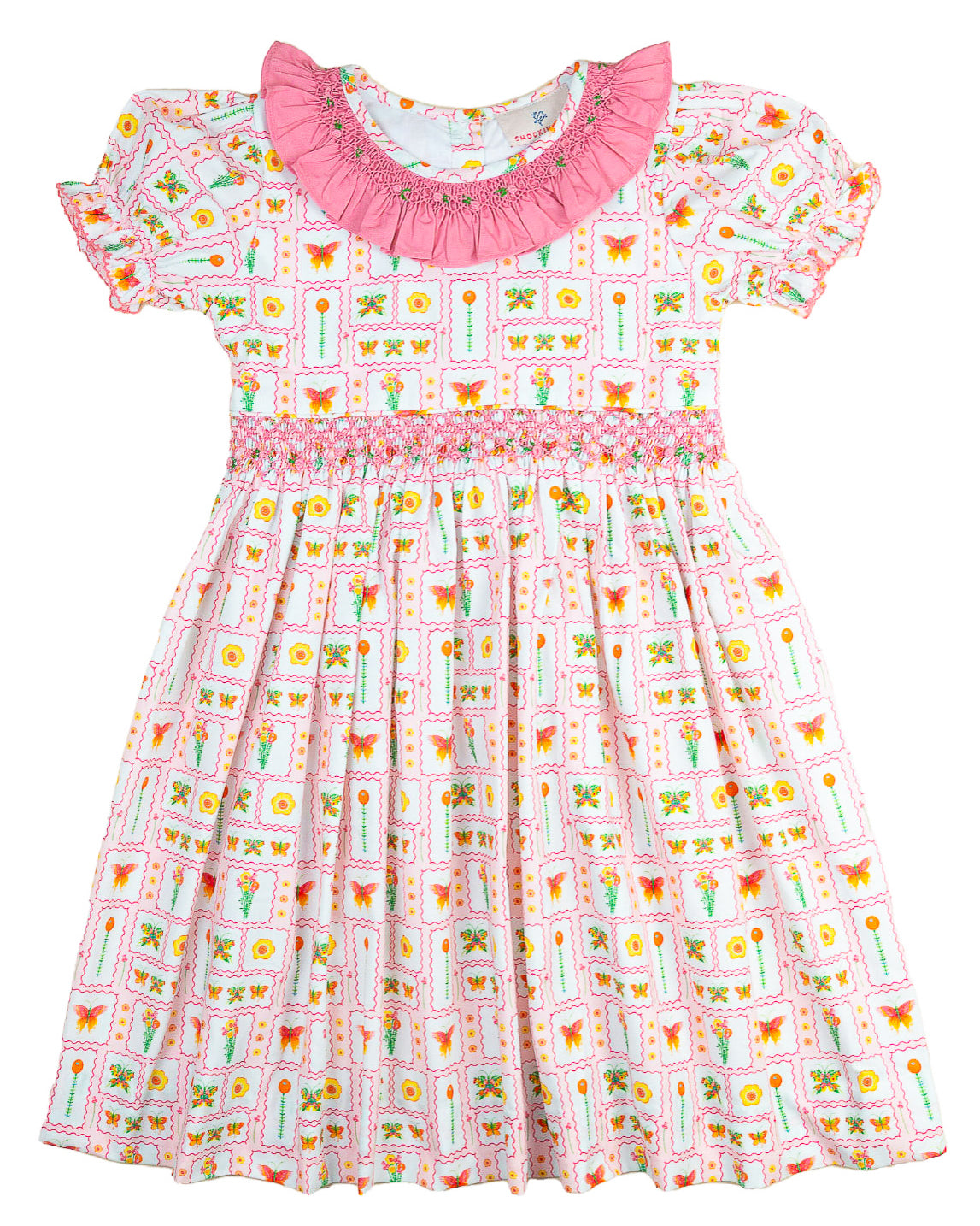 Butterfly Garden Smocked Jenny Dress