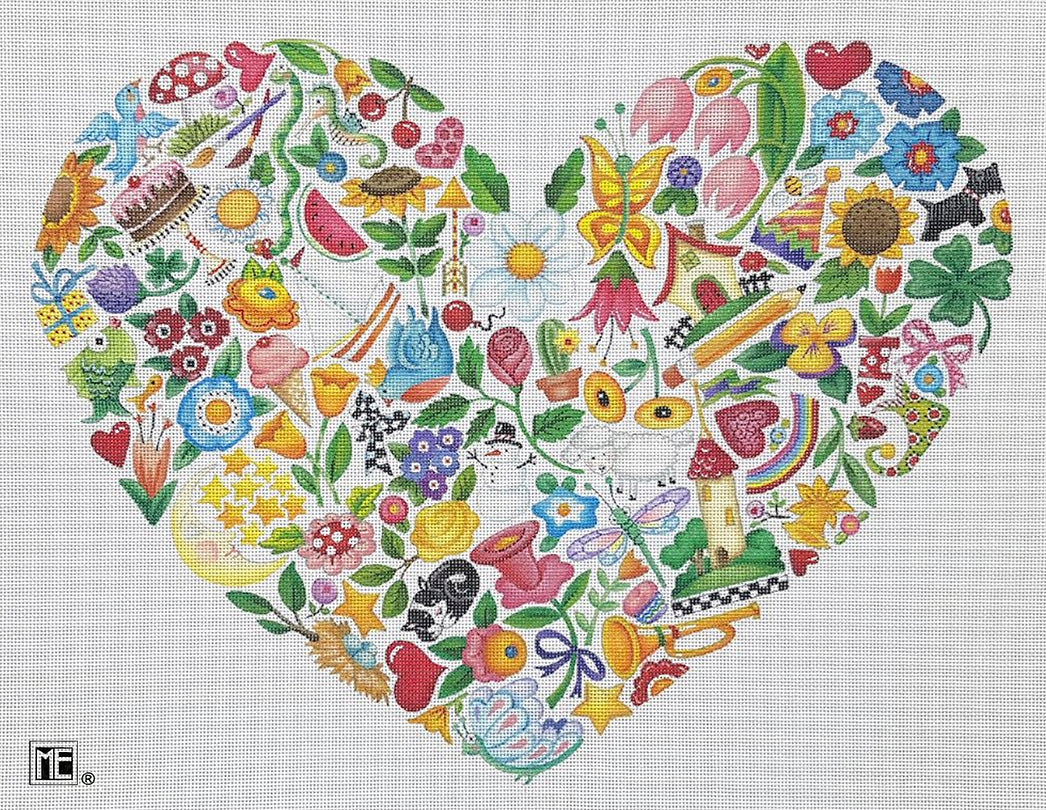 Great Things Heart' Needlepoint Canvas | Mary Engelbreit Store