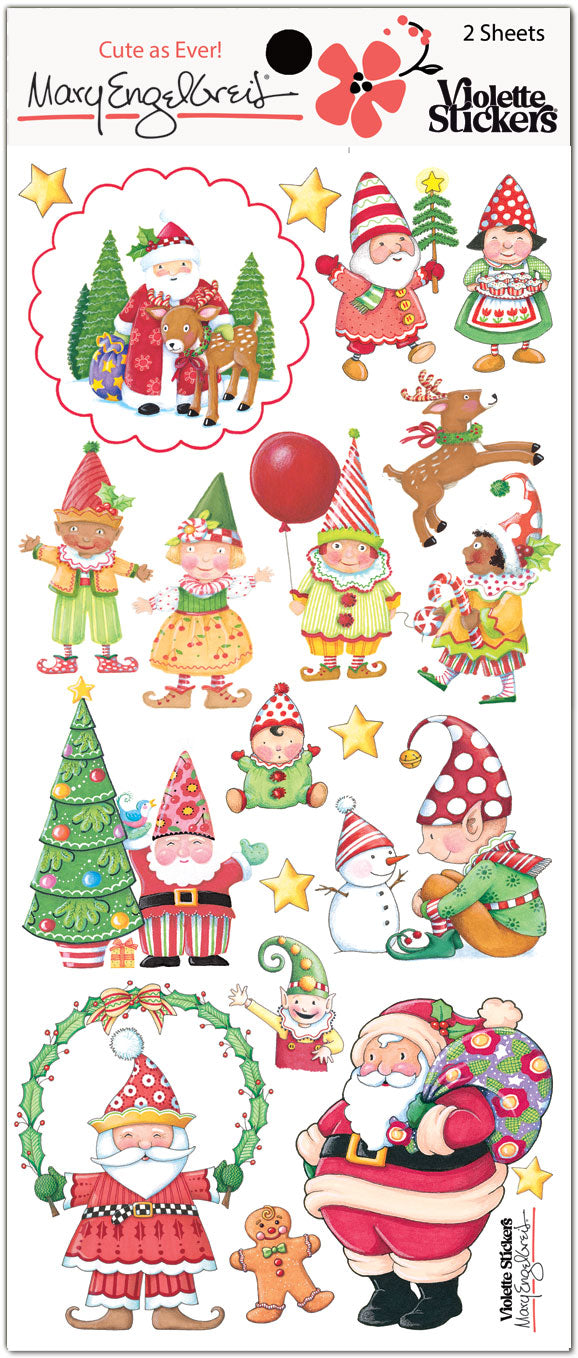 Mary's Christmas Elves Sticker Sheet