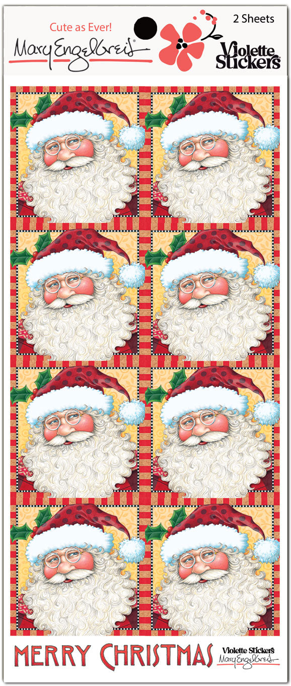 Mary's Santa Squares Sticker Sheet