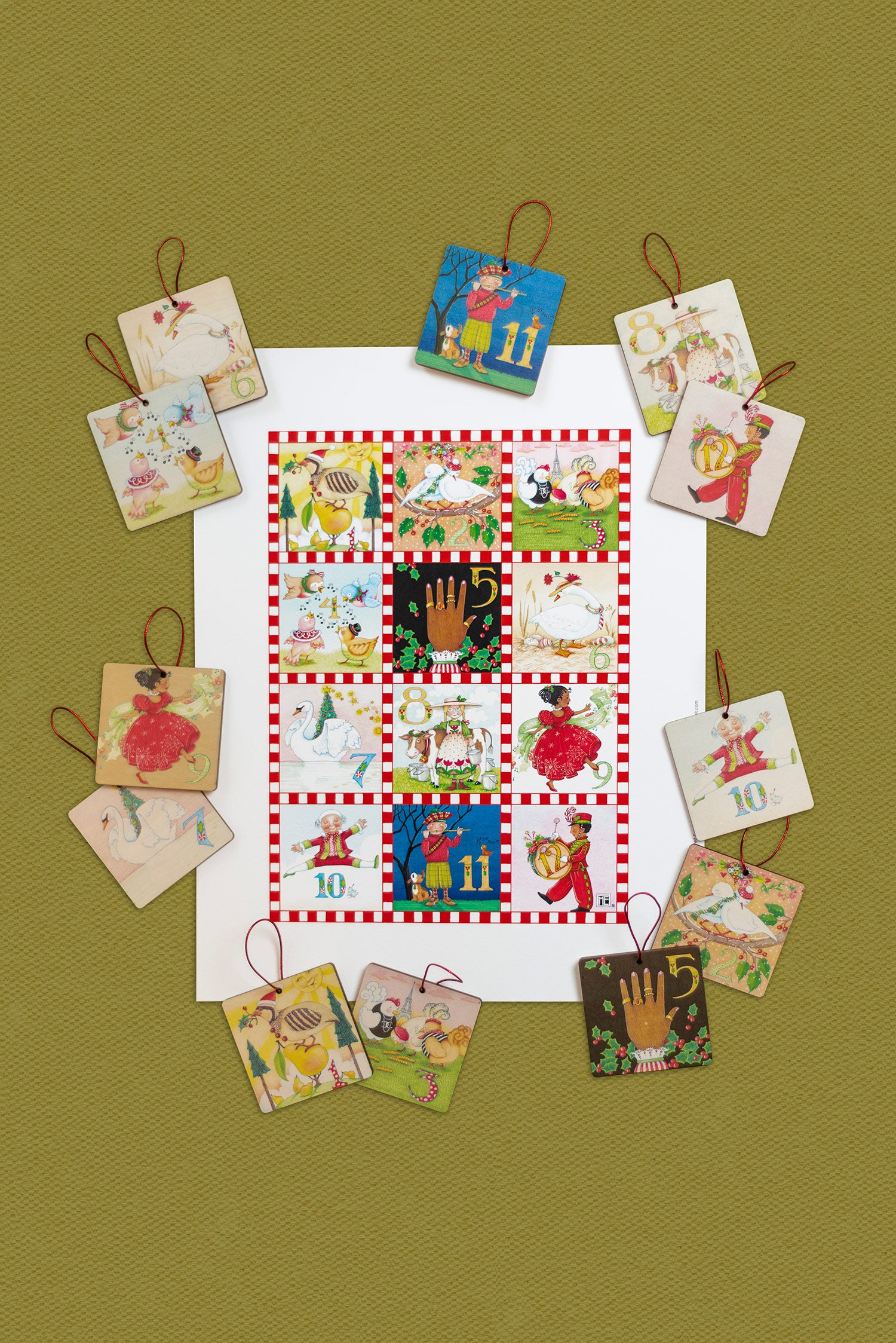 Twelve Days of Christmas Ornament Set