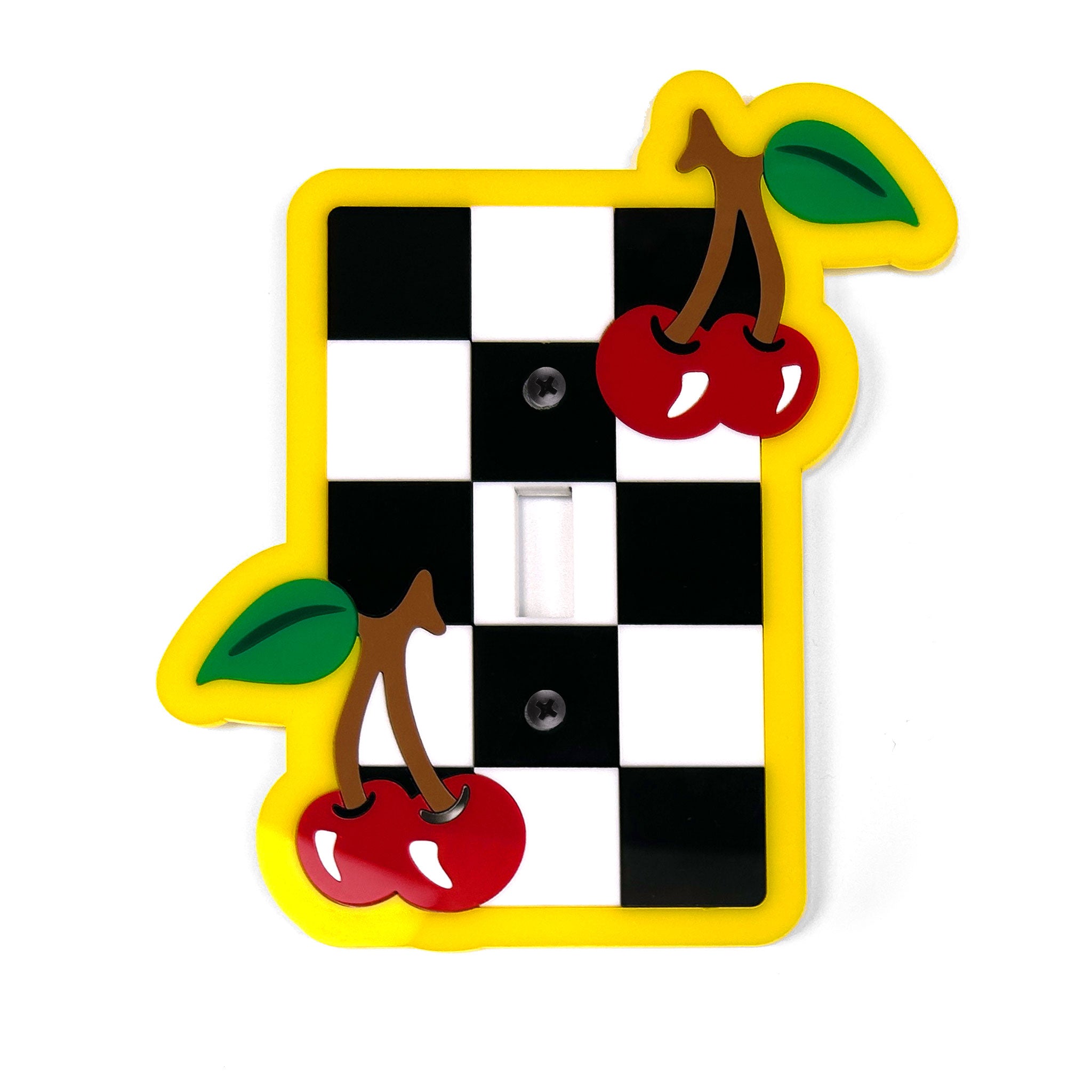 Cherry Checkered Single Switch Plate