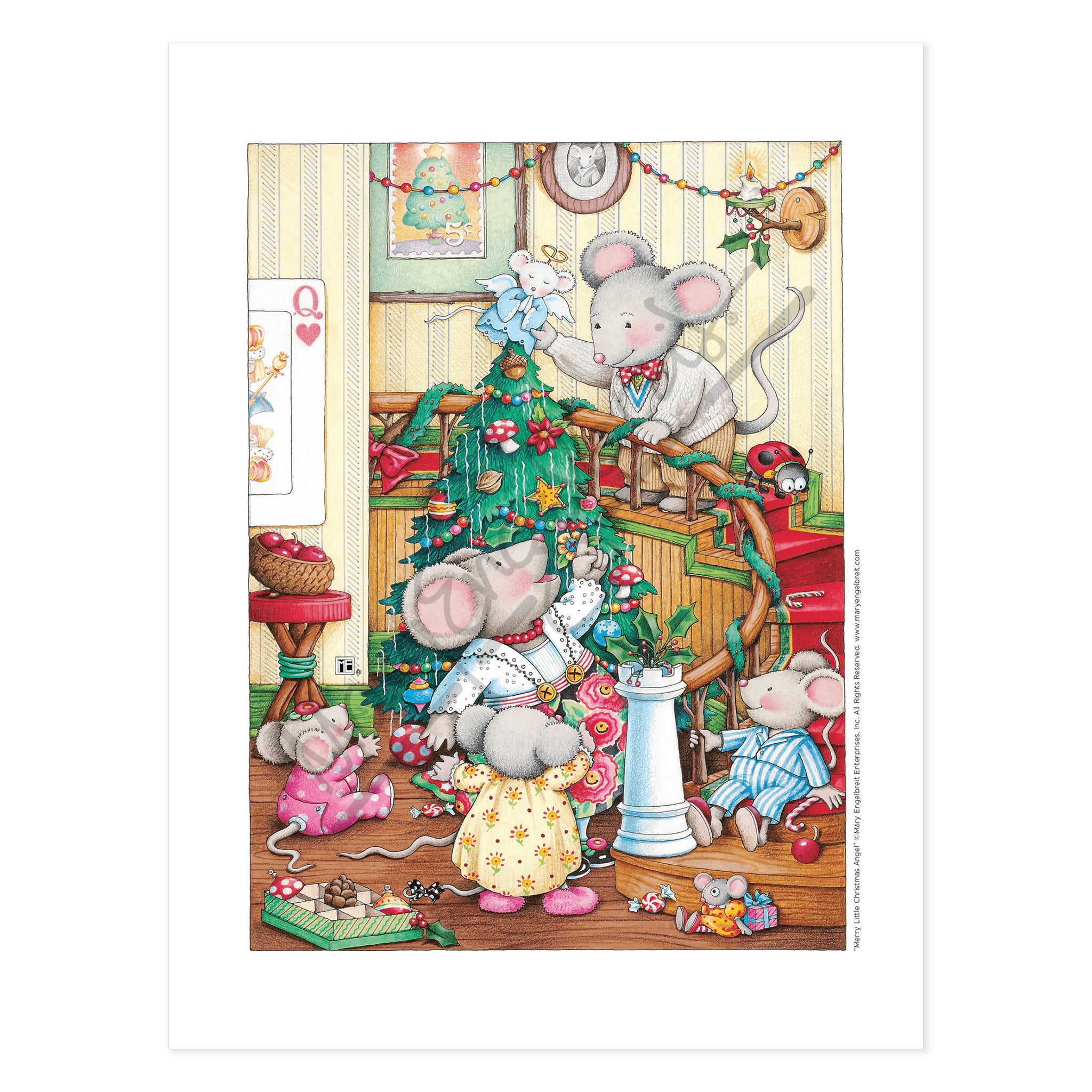 Merry Little Christmas Angel Print