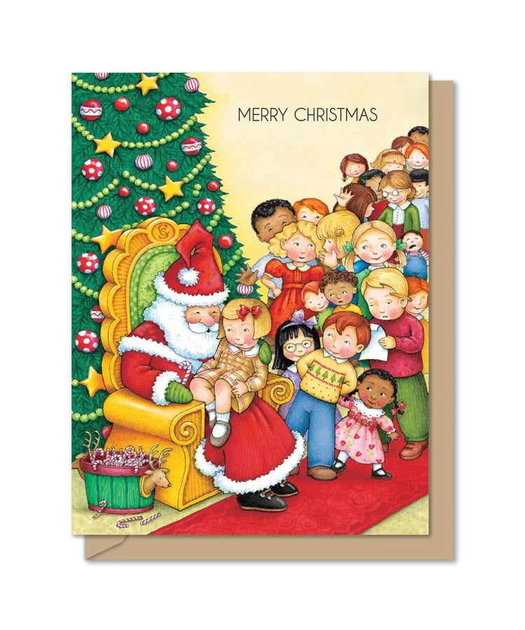 Visiting Santa Greeting Card