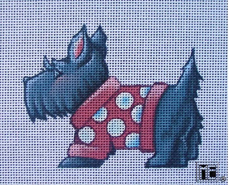 Needlepoint Canvas: Scottie in Sweater