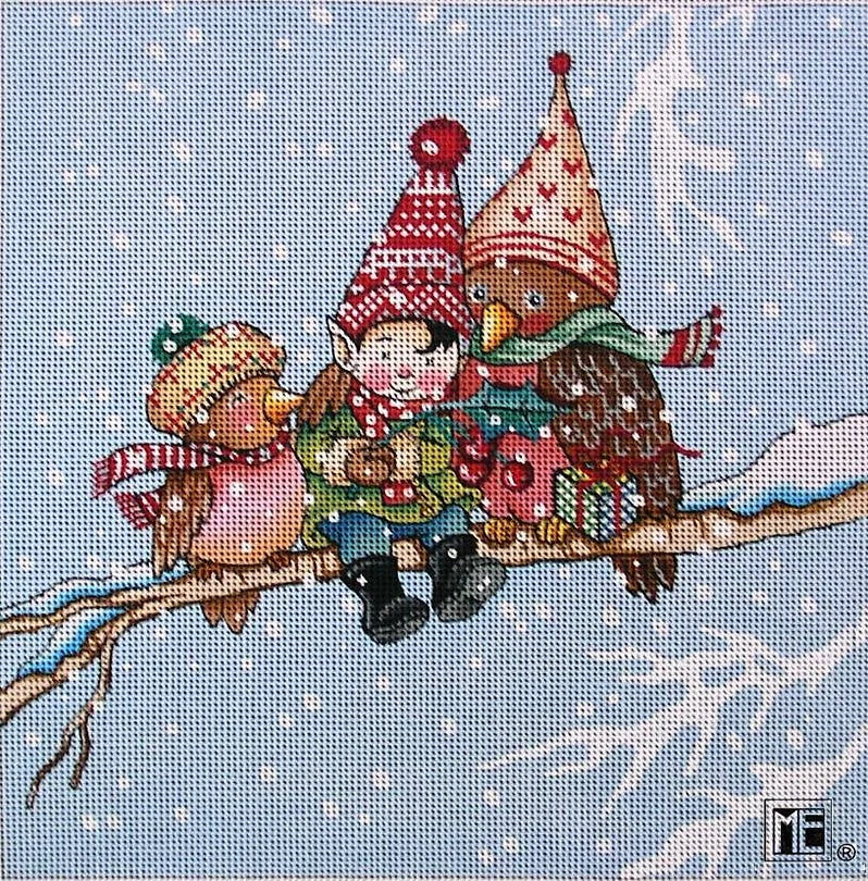 Needlepoint Canvas: Christmas Branches