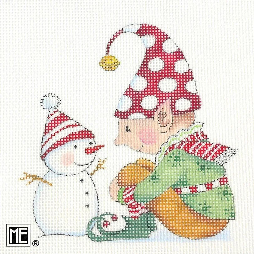 Needlepoint Canvas: Sitting Elf