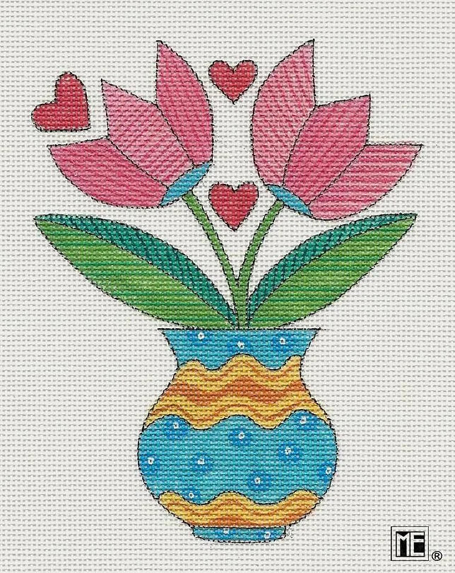 Tulip Counted Cross Stitch Kit Pink