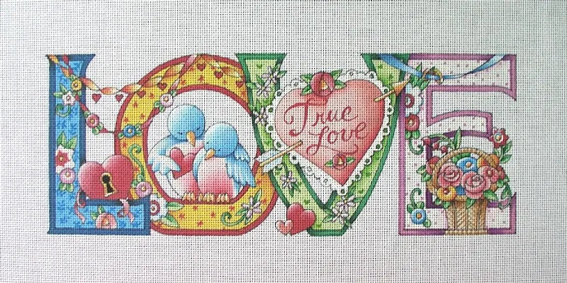 Needlepoint Canvas: L O V E