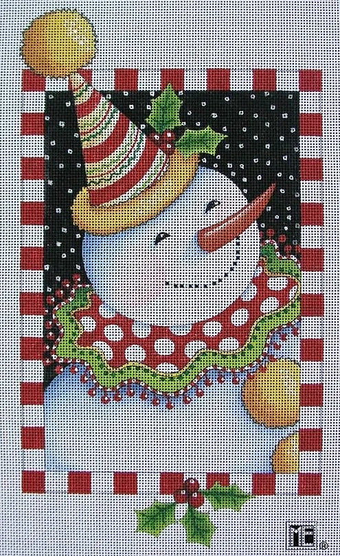 Needlepoint Canvas: Clown Snowman