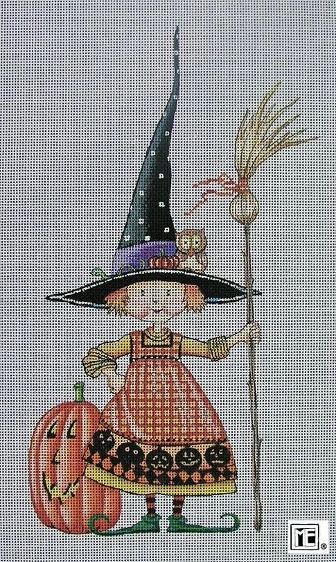 Needlepoint Canvas: Teeny Witch | Mary Engelbreit Store