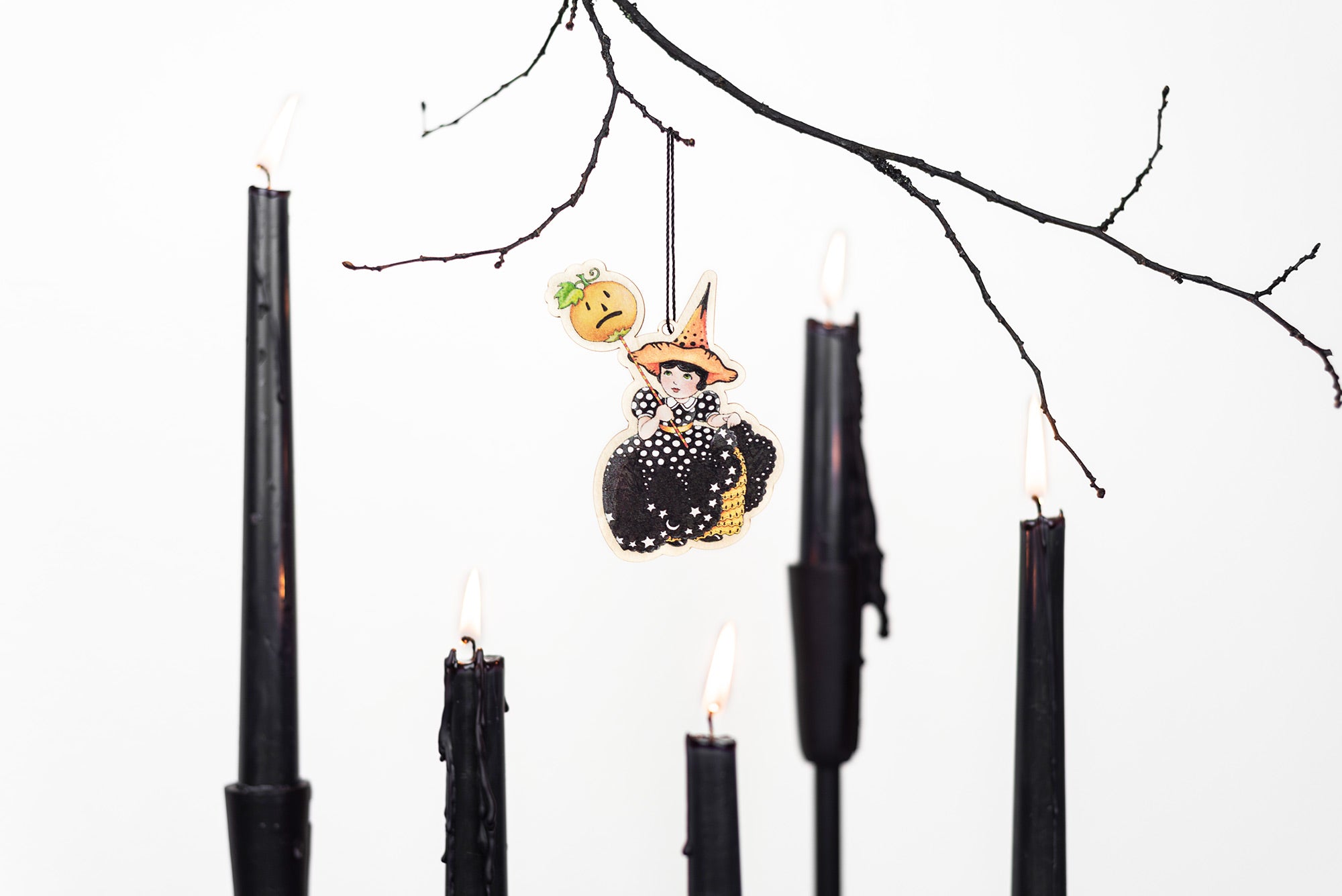 Light Up Halloween Wooden Ornament