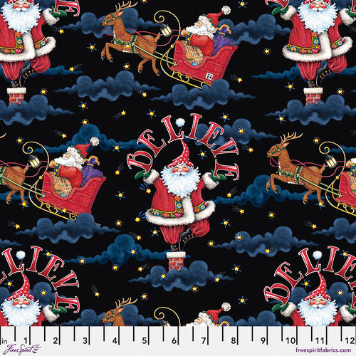 Believe Santa Fabric