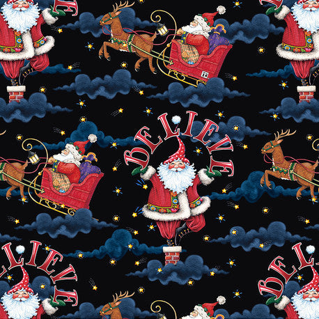 Believe Santa Fabric