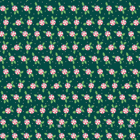 Holly Peppermints Fabric