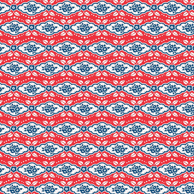 Maison Rouge on Red Fabric