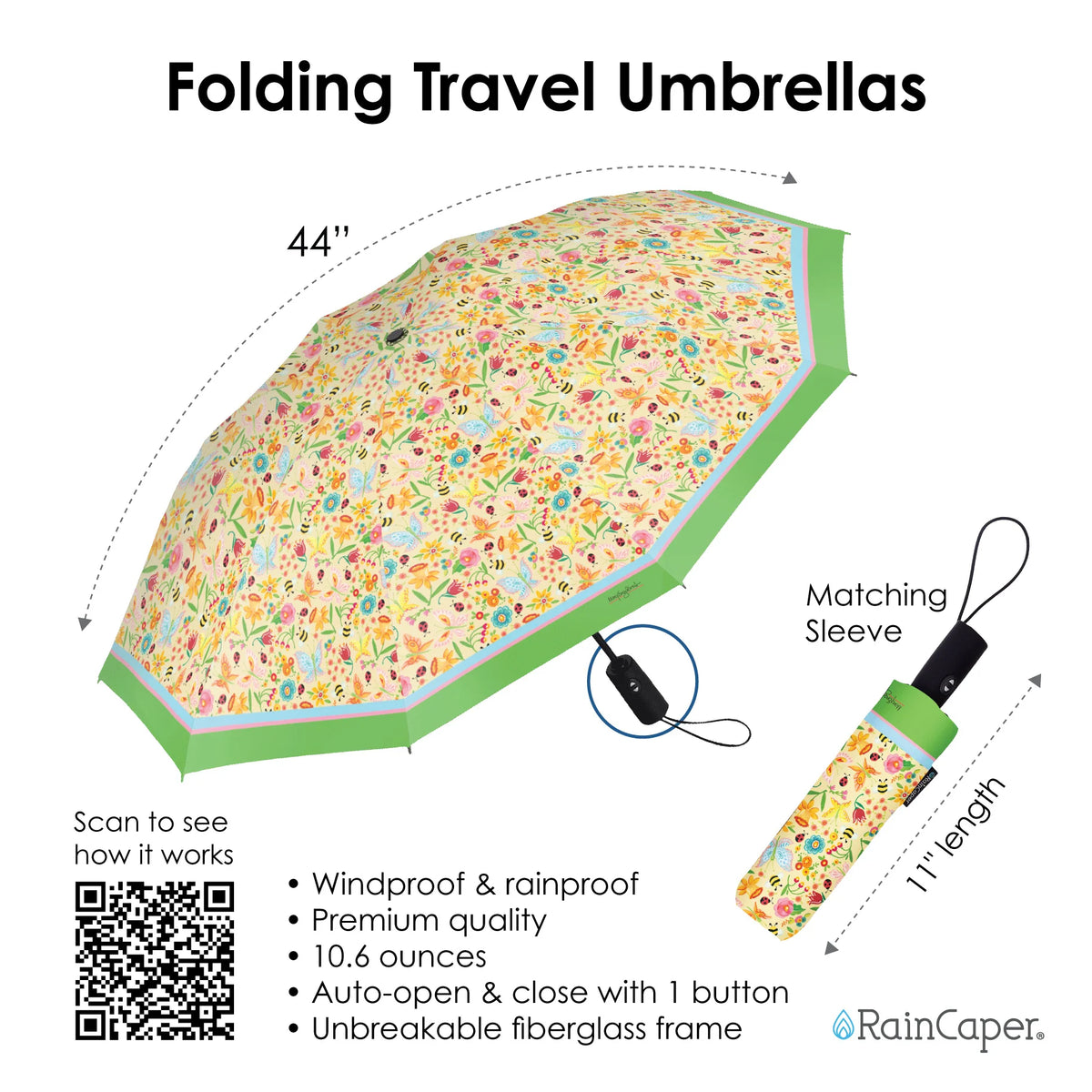 Simple Spring Toss Travel Umbrella