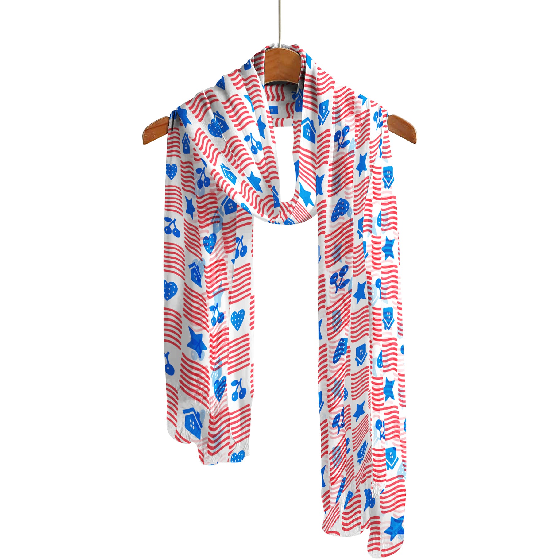 Patriotic Checks Sheer Scarf