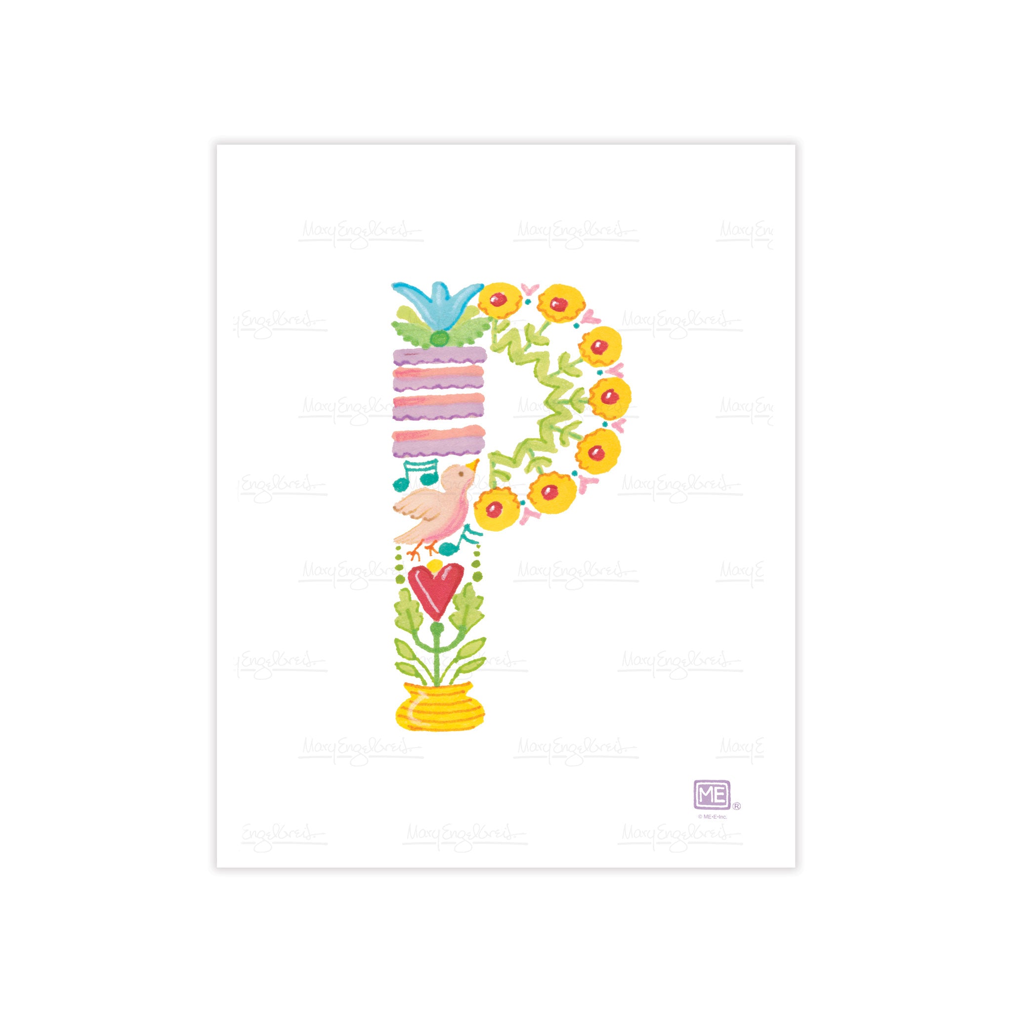 Alphabet Garden Letter P Small Print