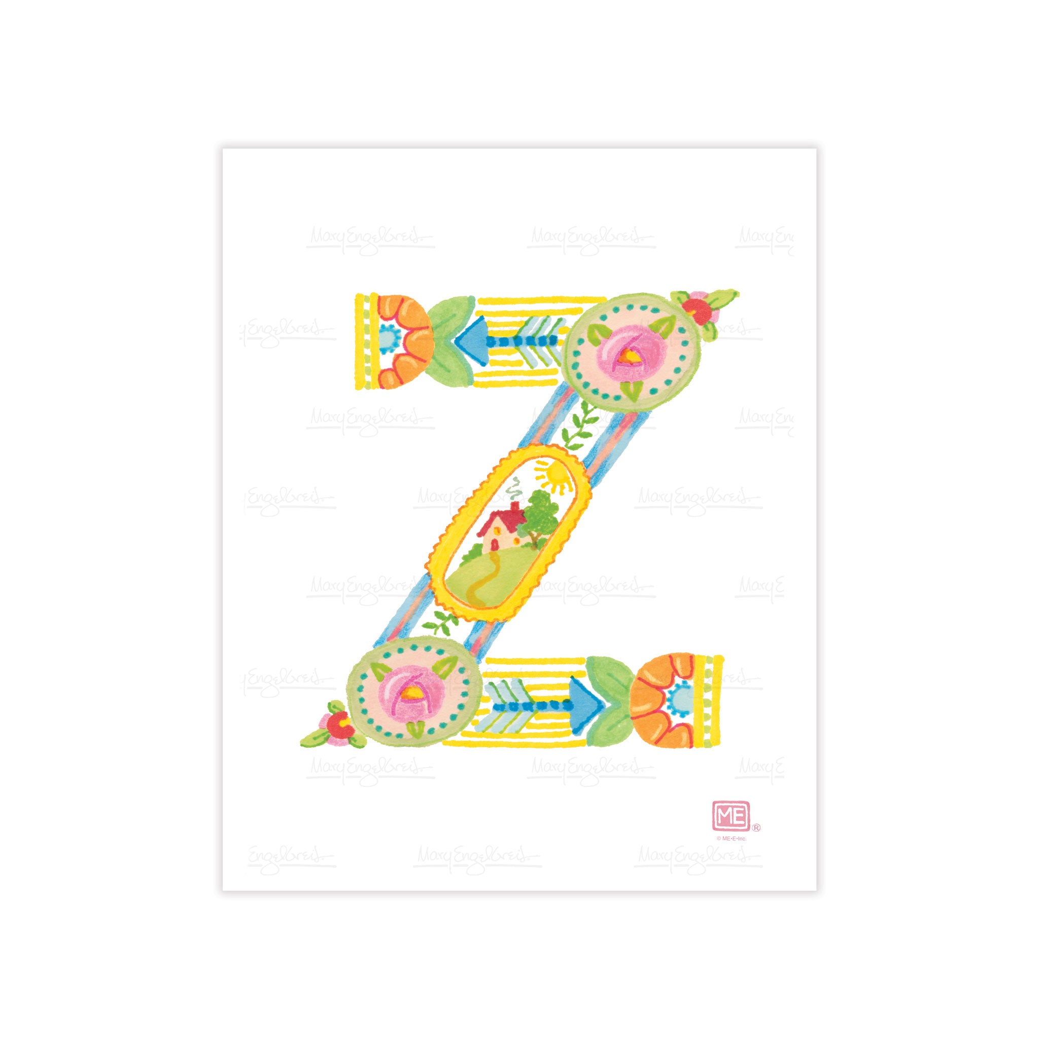 Alphabet Garden Letter Z Small Print