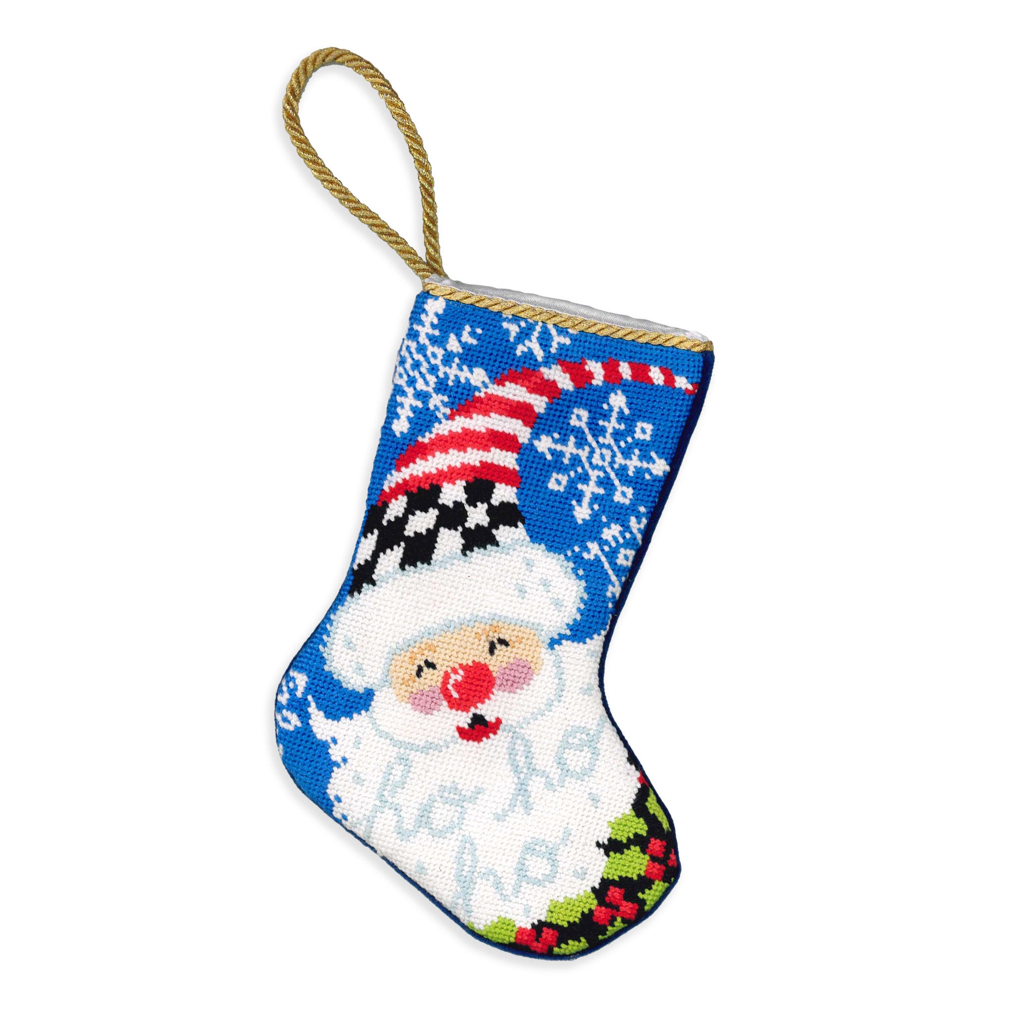 Snowflake Santa Bauble Stocking