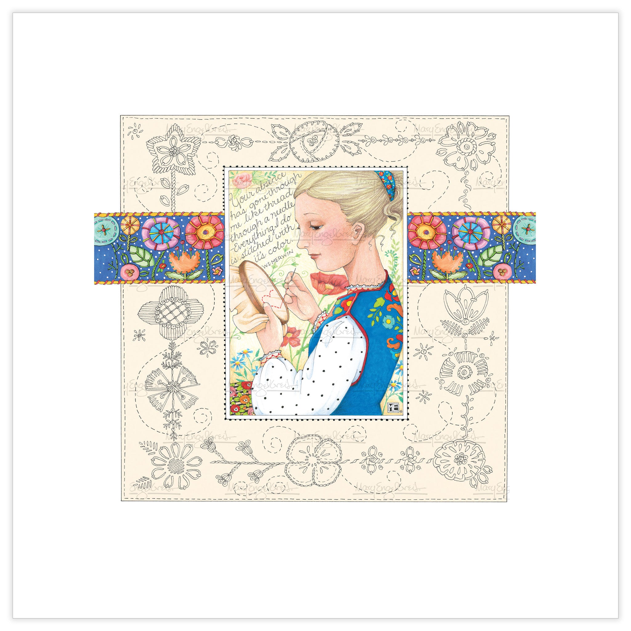 Stitched With Color Fine Print