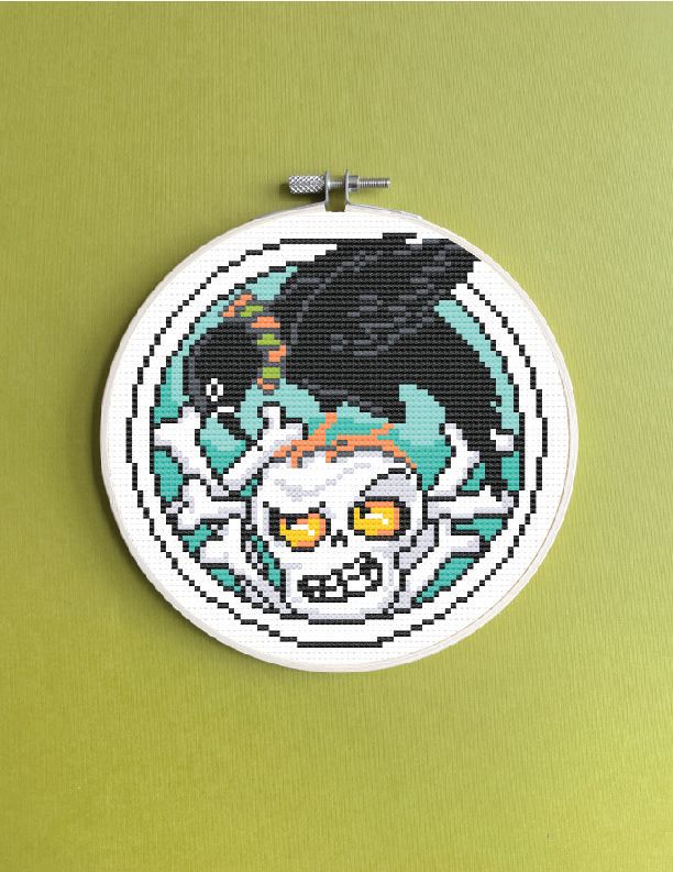 Crow & Bones Counted Cross Stitch Kit