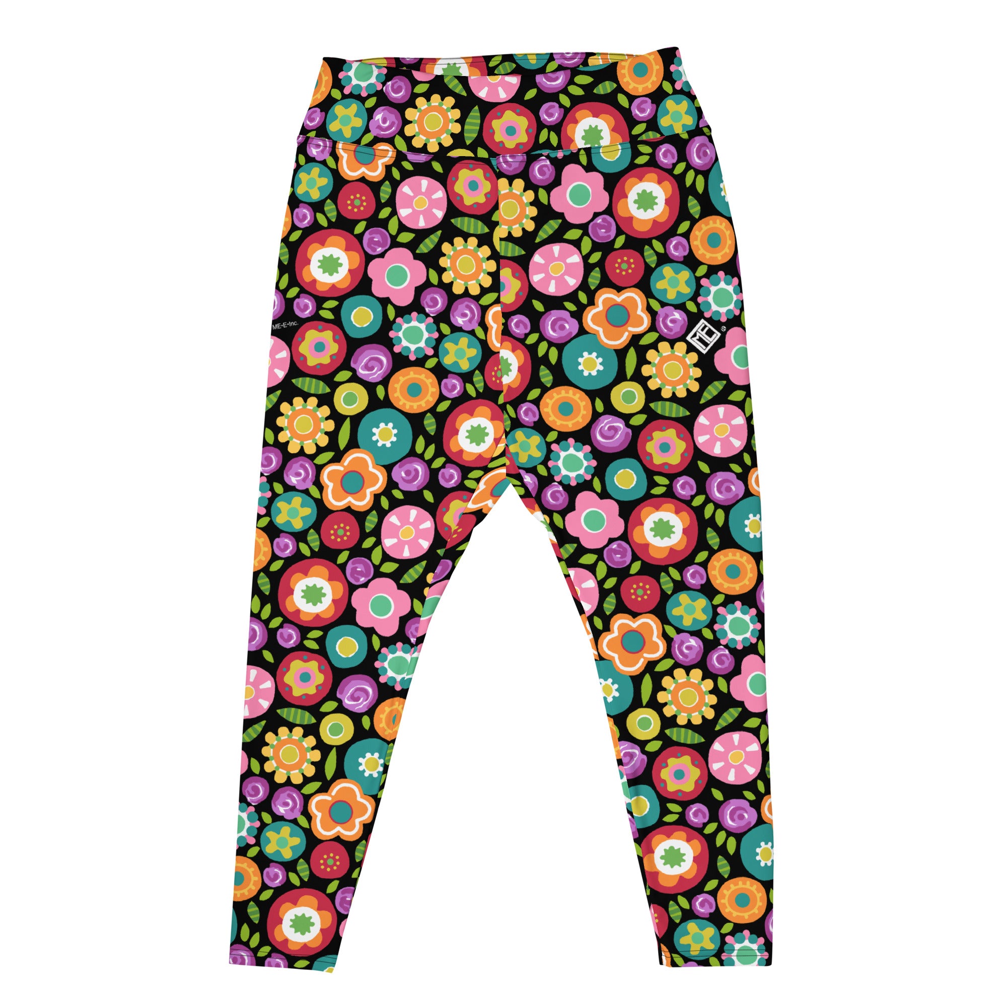 Rainbow Floral Plus Size Leggings