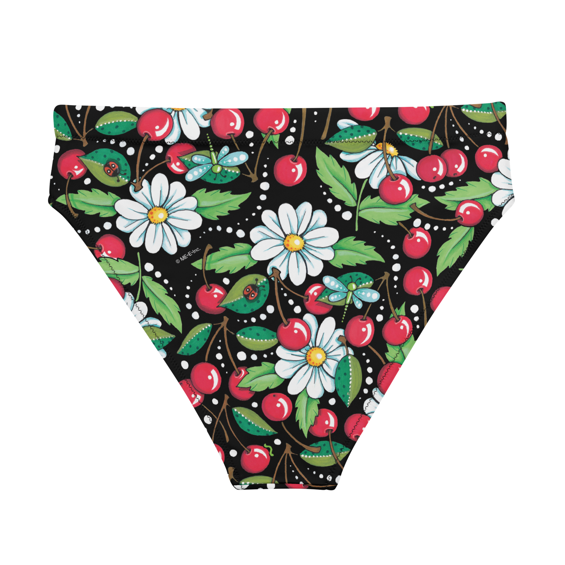 Cherry Daisy High-Waisted Bikini Bottom