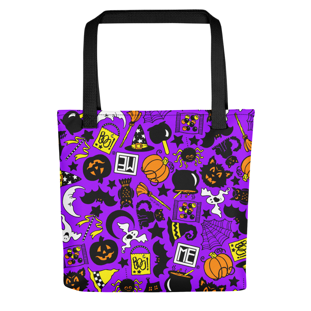 Purple Halloween Icons Tote Bag