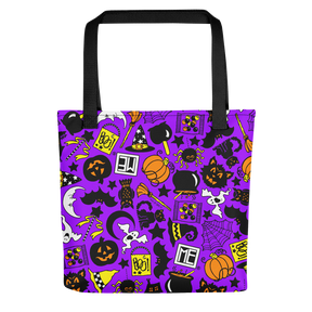 Purple Halloween Icons Tote Bag