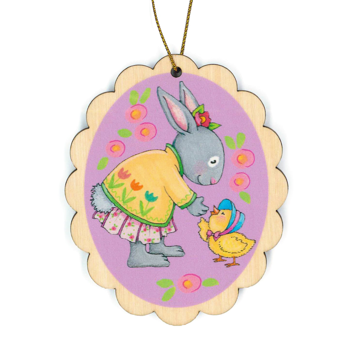 Hi-Five Bunny and Chick Easter Ornament